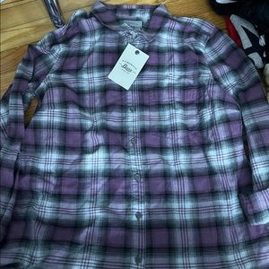 We with tags. Purple Plaid